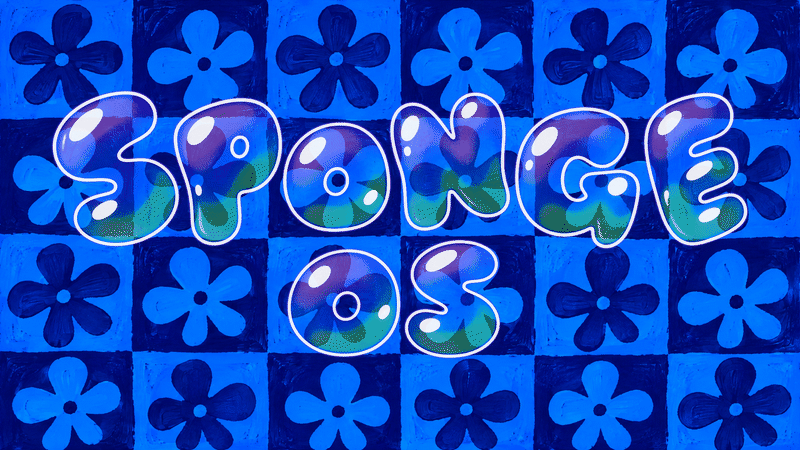 Sponge OS lettering appears in a bubble burst scene